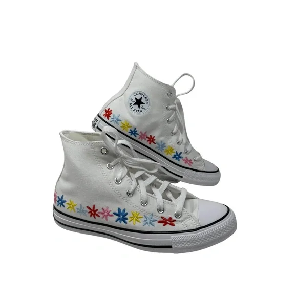Converse Chuck Taylor High Top Sneakers Skate White Canvas Women's Kids A06311F - Picture 4 of 10